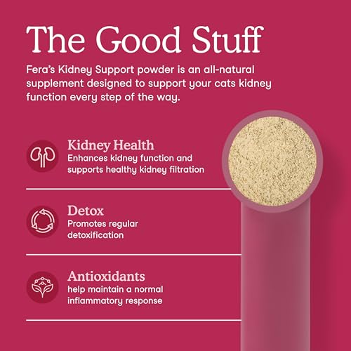 Fera Pets Cat Kidney Support Powder with Antioxidants & Probiotics - Enhances Renal Health & Function - Promotes Regular Detoxification - 60 Scoops - Image 4