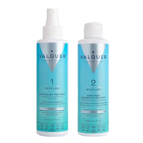 Valquer Bioplex Pack No1 Reconstructor de Enlaces + No2 Tratamiento Intensivo. Reparador Capilar y Protector. Reparación Intensiva y Profunda del Cabello Dañado, Seco y Teñido. Vegano. 200 + 200 ml