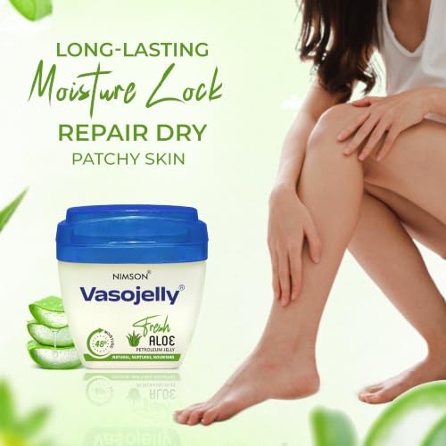 Image of Nimson Vasojelly Fresh Aloe Petroleum Jelly, 48-hour moisturization, For Natural, Nurtured and Nourished Skin - 50ml (Pack of 2)