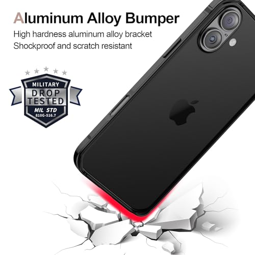 Écran iPhone 16 brisé évité grâce à la coque bumper alu et verre HD - 4