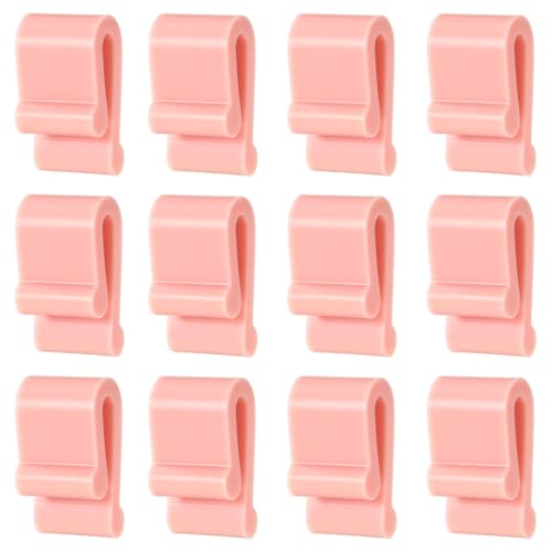 12uds Clips Protectores de Tapa de Horno Holandés, Protectores de Utensilios de Cocina Clips de Silicona de Repuesto para Sartenes para Apilamiento de Almacenamiento de Horno Holandés (Rosa)