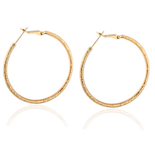 Vktech Fashion Big Round Hoop Earrings 18K Gold Plated New Arrival Earrings