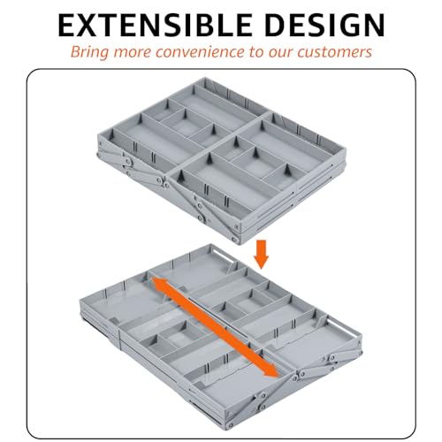 BAODBF Cutlery Drawer Organiser,Expandable Cutlery Tray,Expandable Utensil Tray for Kitchen,Drawer Organiser for Cosmetics,Office Supplies,Kitchen Utensils (Double row two layers) - Image 5