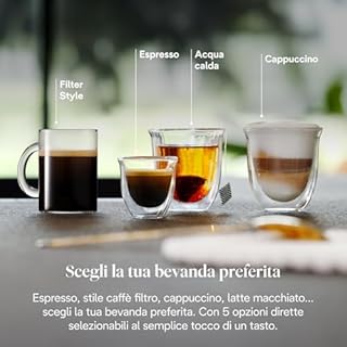De’Longhi Magnifica Start – Perfetto Macchina da Caffè Automatica, LatteCrema Montalatte Automatico, 4 Bevande in un Solo Tocco per Espresso e Cappuccino, Comandi Soft Touch, Nero (ECAM220.91.B)