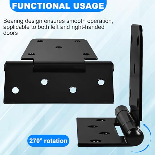Heavy Duty Gate Hinges 3.5 inch 4 Pack Extra Thick Industrial T Hinges Barn Door Hinges Shed Door Hinges for Large Wooden Gates Wood Fence Outdoor - Black Iron Finish (Screws Included) - Image 4