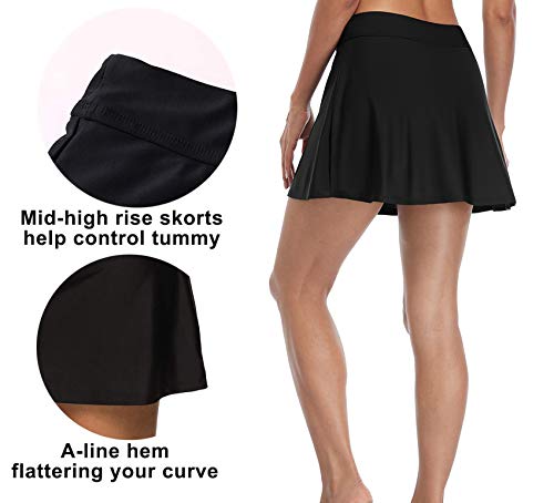 Beautyin Women Black Bathing Suit Bottoms Skirt Swimwear Skirt Swim Skort Bottom thumb #2