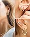 Adoyi Gold Hoop Earrings Set for Women Gold Hoops Twisted Huggie Hoops Earrings 14K Plated for Girls Gift Lightweight 9 Pairs