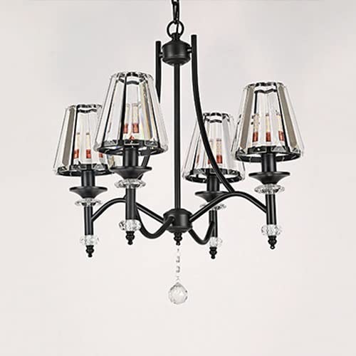 Suspension cristal K9 réglable à 6 lumières pour îlot cuisine
