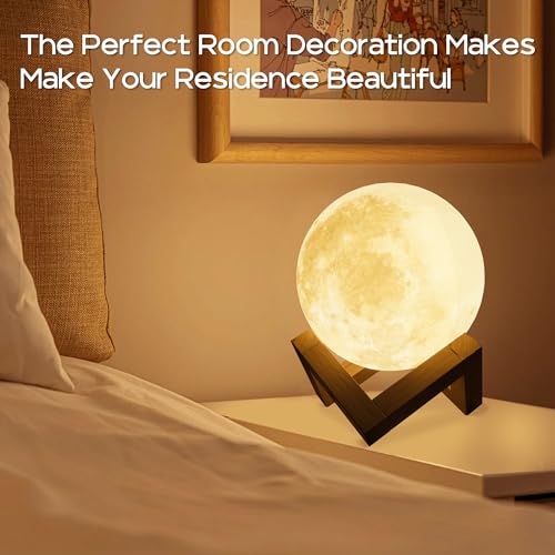 Sewawe BG-CL3M3-306LAMP-WHITE 5.9 Inch Moon Lamp 16 Colors Led 3D Night Light For Kids, Moon Light With Remote & Touch Control Timer Function Lava Lamp- Perfect Presents For Teen Girl, Boys, Kids, And Women On Birthday thumb #6