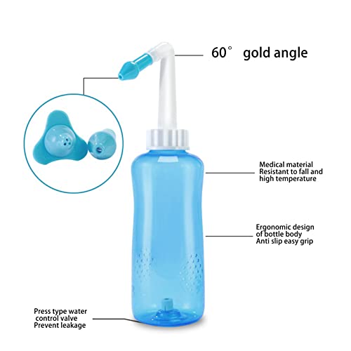 Nose Cleaner, 500Ml Nasal Irrigation Set Nasal Irrigation System Controllable Pressure With 30Pcs 0.2Oz Nose Wash Salt For Adults Children #TOP4