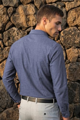Image of Louis Philippe Men's Slim Fit Easy to Iron Everyday wear Premium Cotton Full Sleeve Solid Formal Shirt