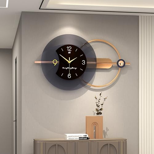 Black and Gold Wall Clock, 80cm*30cm*,Decorative Wall Clocks For Living...