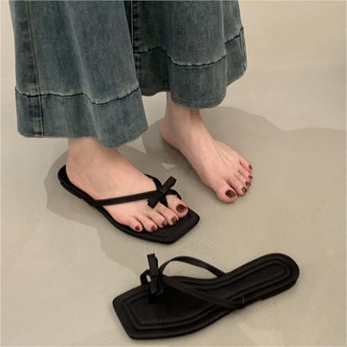 Women's Clip Toe Slippers Comfort Soft Sole Flats Slides Summer Casual(Red,5)4