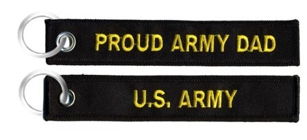 Eagle CrestProud Army Dad, Embroidered Key Chain, Black, Medium