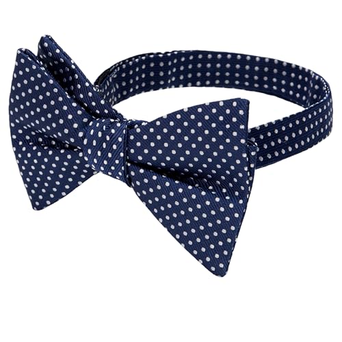 Image of 100% Silk Mens Bowtie Self Tie Bow Tie Bowtie Tuxedo Wedding Solid Color Formal Bow Ties for Man Many Colors
