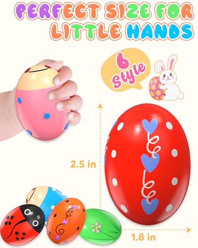 image for Tonberless 6 Pack Wooden Percussion Musical Shaker Christmas Stocking 