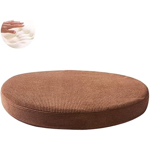 Big Hippo Chair Cushion, Round Seat Cushions for Chairs Memory Foam Chair Pads Padded Round Chair Cushions Fit for Home, Kitchen, Office, Car (Brown) Cover
