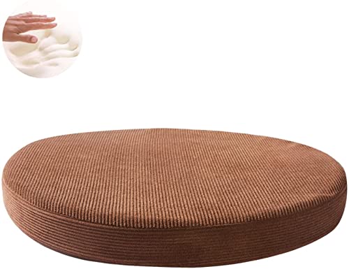 Big Hippo Sitzkissen rund, Memory Schaum runde Stuhlkissen Super Weiche Sitzkissen runde Sitzpolster für Hüfte, Steißbein Geeignet für Auto, Büro und Alle Stühle - Braun Cover