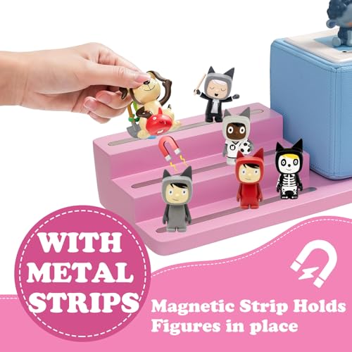 Image of for TonieBox Shelf, 3-Tier Tonie Shelf Come with Pink Carrying Bag Toni Shelf Compatible with Toniesbox 1 and Toniesbox 2 Desktop Display Storage Rack for 15 Tonies Figures(Pink)