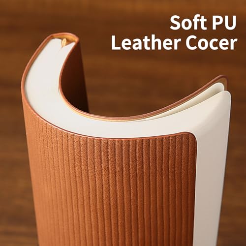 Image of Lined Journal Notebook for Work College Ruled Note Book 7.2 inchx9.6 inch B5 PU Leather Daily Journaling 160 Pages for Women Men Writing Home School Supplies Business (Brown)