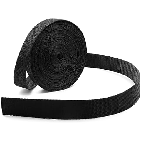 Oak-Sports Webbing 1 Inch 1.5 Inch 2 Inch Wide - Heavy Duty Poly Strapping 1" & 1.5" & 2" Webbing for Indoor or Outdoor DIY Gear Repair (Black, 2"-10 Yard) Cover