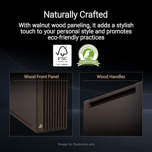 Image of ASUS ProArt PA602 Wood Edition Retro Brown E-ATX Mid-Tower Case with Tempered Glass, 440 mm GPU Support, 420 mm Radiator & 3 Pre-Installed Fans