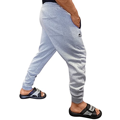 Otomix Men's Cotton/Poly Fleece Jogger Workout Pants (Black) (Large, Heather Grey)