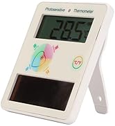 Solar Powered Temperature Display, Indoor Outdoor Thermometer Digital Temperature Monitor LCD Scr...