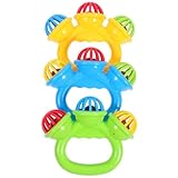 Cloches à secouer : convient aux nourrissons et aux tout-petits jusqu'à 3 ans, ce à clochette à main est conçu pour aider à apaiser et calmer les bébés, réduisant et favorisant la relaxation, instruments de musique pour tout-petits