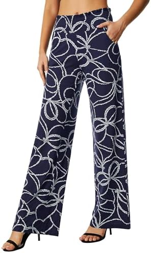 Urban CoCo Women's Boho Palazzo Pants Wide Leg Beach Pants High W...