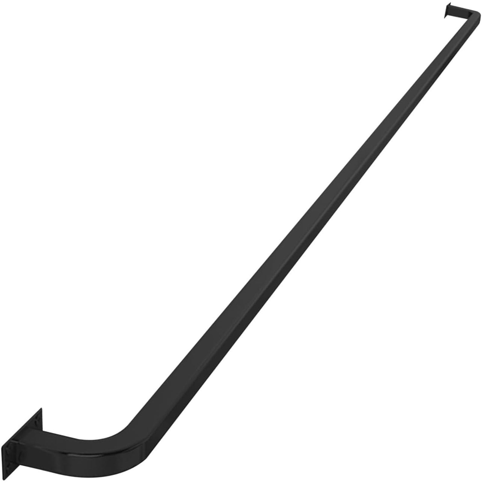 Black Modern Staircase Banister Hand Rails for Steps Stairs, Staircase Handrail Black Metal Wrought Iron Wall Support, Grab Rail Modern Decorations(10ft/300cm)