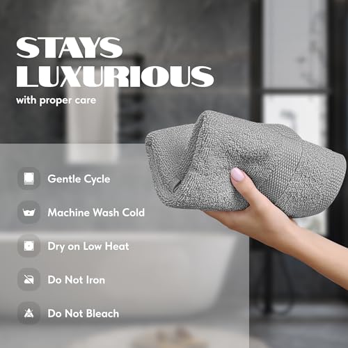 Image of White Classic Light Gray Hand Towels for Bathroom [12 Pack] Cotton Hand Towel Bulk for Gym, Kitchen and Spa, 16x27 Inches Soft Highly Absorbent Quick Dry Terry Salon Towels