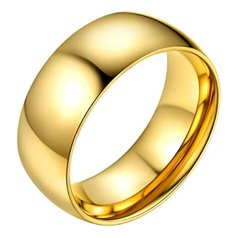 8MM Gold Plated Men's Wedding Ring by Bestyle Cover