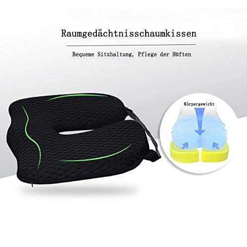 Orthopädisches Sitzkissen, Mit Lordosenstütze und Kopfstütze, Ergonomisches Stuhlkissen Memory Schaum, Ischias, Hämorrhoiden& Zurück Schmerz Linderung für Autositz, Bürostuhl und Rollstuhl (Dark gray)