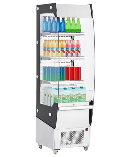 Image of 7.8 Cu.Ft Display Refrigerator Cabinet,Glass Door Commercial Fridge,LED Lighting & Adjustable Shelves,Double Glazed, White