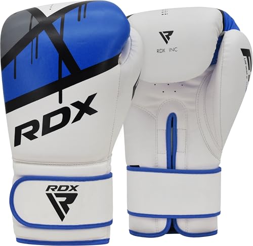 Gants boxe RDX entraînement muay thai kick boxing bleu 14oz pour sac et sparring