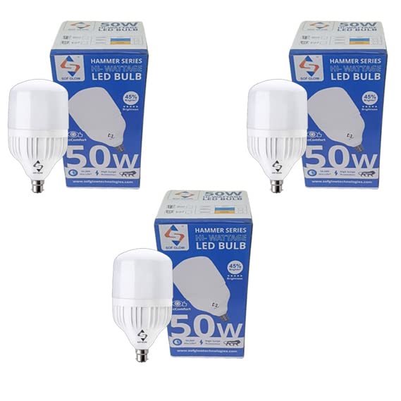 Buy SOF GLOW 50W DOME LED BULB (3 PACK) Online at Low Prices in India ...