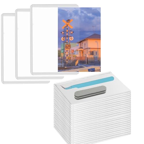 カードローダー トップローダー レギュラー 30枚セット トレカ用 硬質ケース フィルム付き トレーディングカード サイド レギュラー 保護 個別収納 コレクション 保管 キズ防止 劣化防止 超透明 (横-透明30枚)