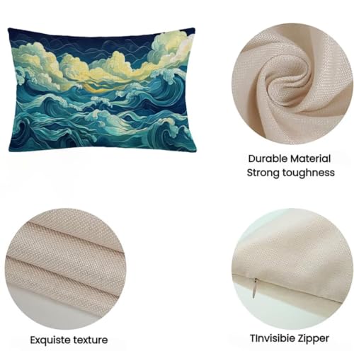 Housse de coussin extérieur imperméable bleu 40x60 protégeant votre canapé de jardin - 7