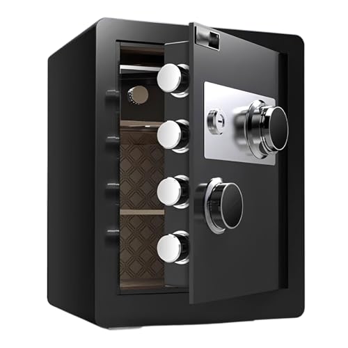 Caja Fuerte Para Hogar – Caja Fuerte Mecánica Con Doble Cerradura (Combinación + Llave), Caja De Seguridad Grande Para Oficina, Hotel Y Negocio, Con Estante Extraíble Para Documentos Y Dinero