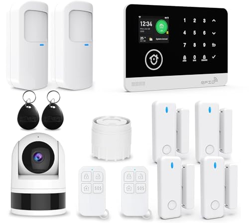 TUGARD Alarma doméstica inalámbrica WiFi/2G con cámara de vigilancia WiFi Interior 1080P, Sistema de Alarma doméstica con Alerta por aplicación, Compatible con Alexa y Google