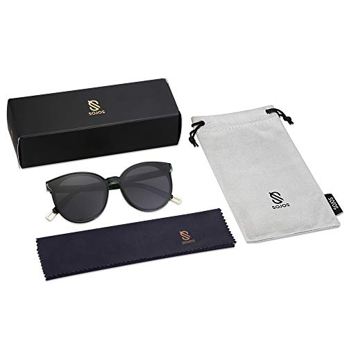 SOJOS Fashion Round Sunglasses for Women Men Oversized Vintage Shades SJ2057