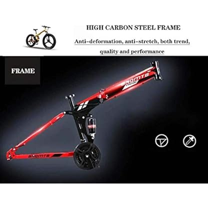 YQCXG Mountainbikes, 20-Zoll-Fat Tire Hardtail Herren-Mountainbike, Dual-Pension-Rahmen und Pension-Gabel, All-Terrain-Mountainbike für Erwachsene, Rot, 27-Gang/Schwarz Rot/21-Gang – Bild 3