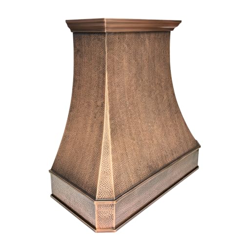 Image of SINDA Copper Range Hood with Internal Motor, Led Lights and Baffle Filter, 42 inchW x 48 inchH, Wall Mount, In Stock