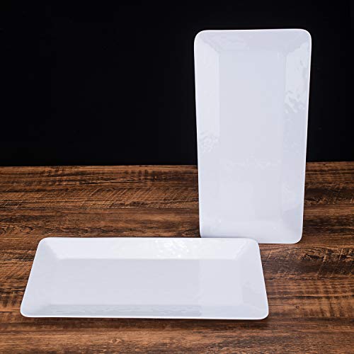image for Luna Gift Set of 2 17 inch Melamine Serving Tray/Large Rectangular Ser