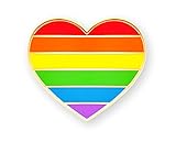 Pinsanity Rainbow Heart Enamel Lapel Pin