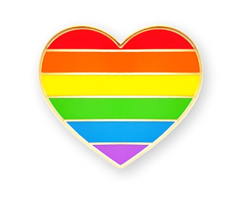 Pinsanity Rainbow Heart Enamel Lapel Pin