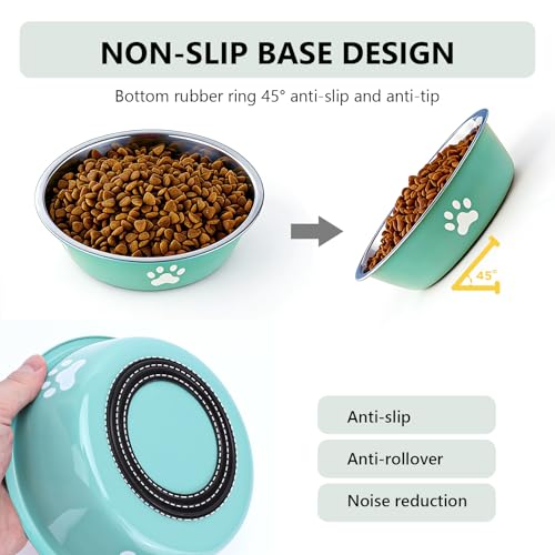 4 Pack 860ml Dog Bowl, Stainless Steel Dog Food and Water Bowl Pet Bowls Non Slip Silicone Bottom Feeder for Small Medium Dogs - Image 6