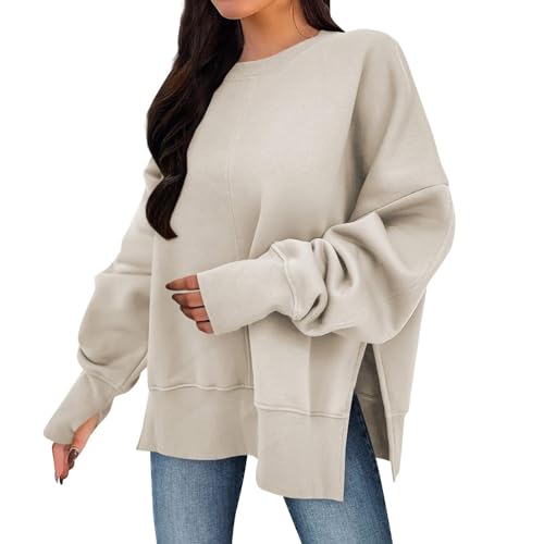 Sweatshirt for Women Oversized Crewneck Long Sleeve Casual Pullover Sweatshirts 2025 Fall Fashion Clothes