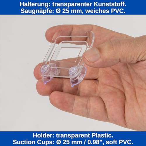 Windschutzscheibe Parkausweis Halterung, 2 Stück, in Transparent, Halter mit Saugnäpfen, Parkausweishalter Scheibe, Autoscheibe Parkscheinhalter, Kartenhalter Parkticket, Auto Saugnapf Clip Ticket
